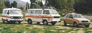i primi mezzi mobili della Protezione Civile Porto Azzurro