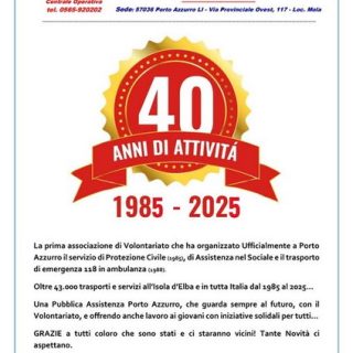 40 anni della Pubblica Assistenza Porto Azzurro